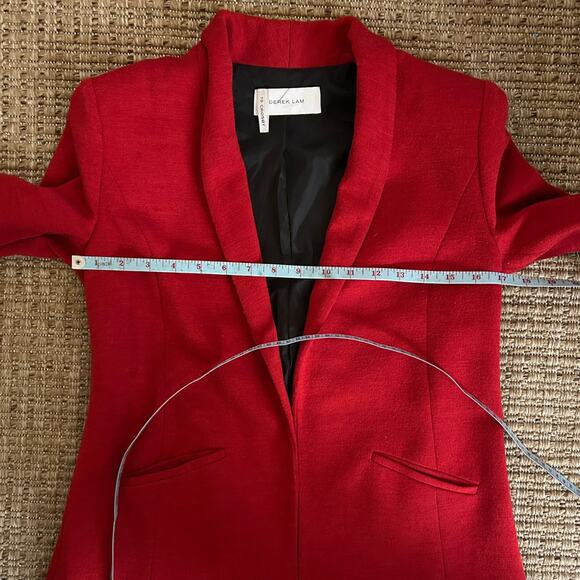Derek Lam 10 Crosby Red Open Front Wool Blend Blazer – Avant Garde, Size 2 - Picture 7 of 7